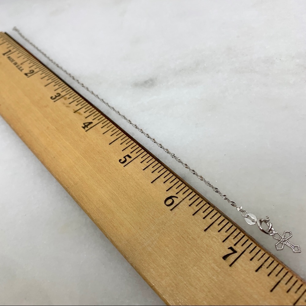 10K White Gold Singapore Cross Charm Bracelet - Picture 4 of 5